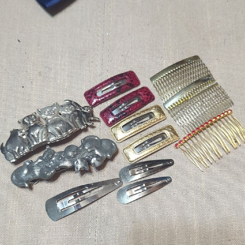 Vtg 80s 90s lot hair accessories hair combs clips barrettes & combs